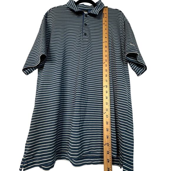 Nike Tour Men's L Dri-FIT Striped Golf Polo Short Sleeve Shirt Tiger Woods Blue - Picture 6 of 7